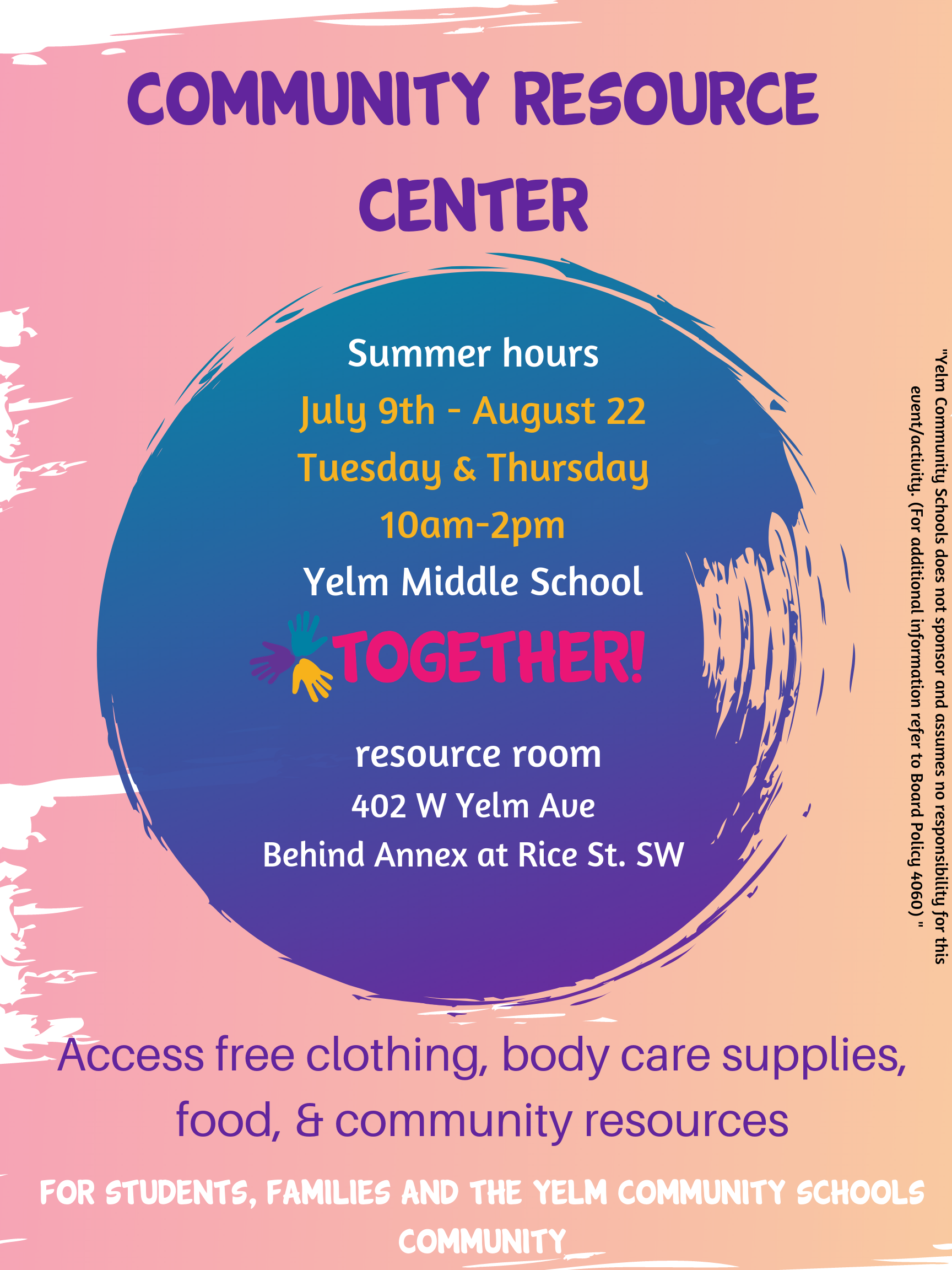 Access free clothing, body care supplies, food, & community resources
